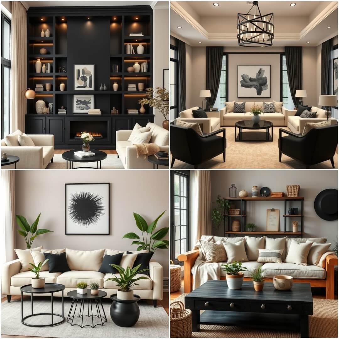 20 Beige and Black Living Room Combinations for Every Style