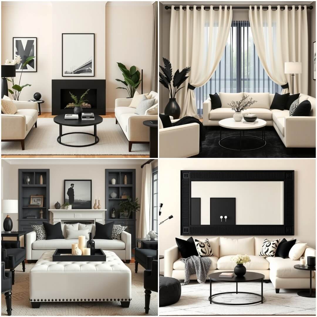 20 Stunning Black and Cream Living Room Design Trends