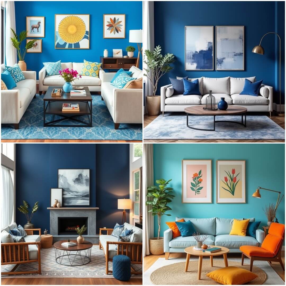 20 Trendy Blue Accent Wall Ideas for Stylish Living Rooms