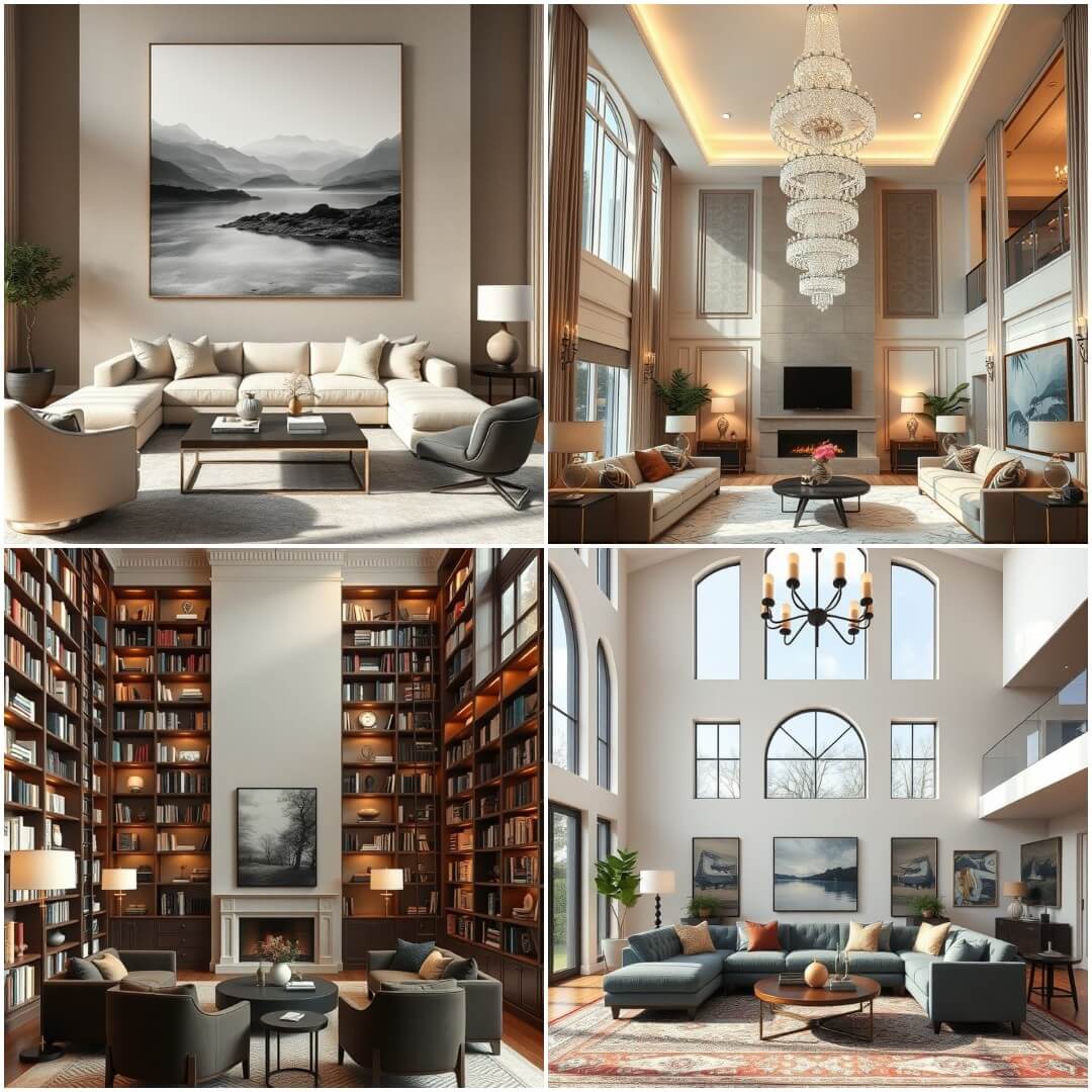 20 High Ceiling Living Room Ideas for A Luxurious Look