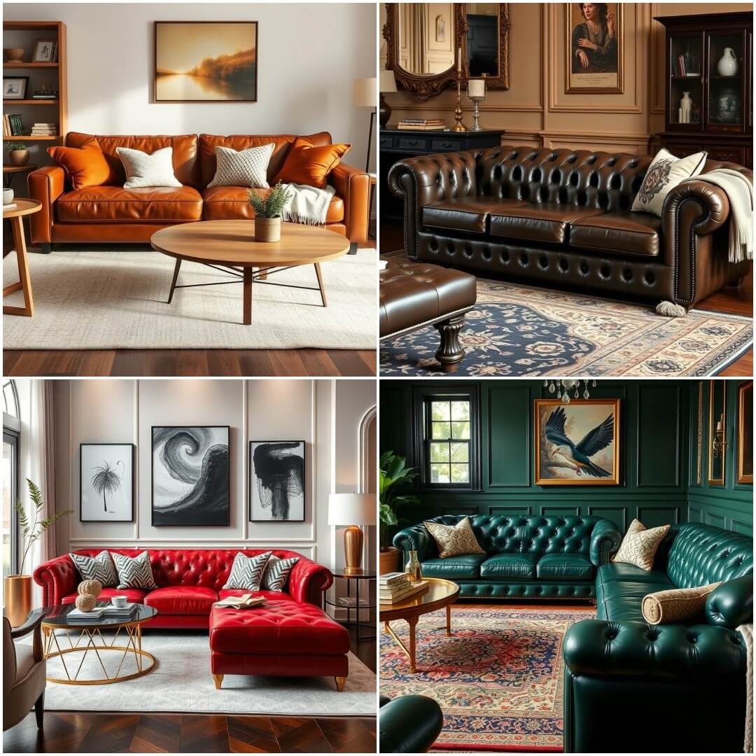 leather sofa living room ideas