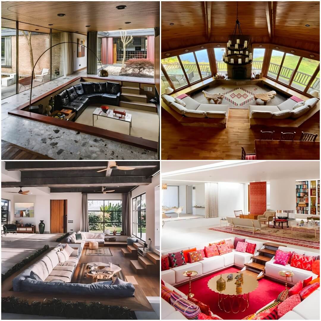 18 Rustic Sunken Living Room Designs for A Cozy Cabin Vibe