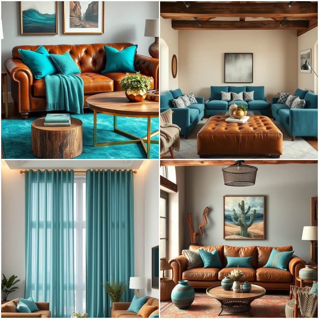 20 Designer-Approved Teal and Brown Living Room Styles