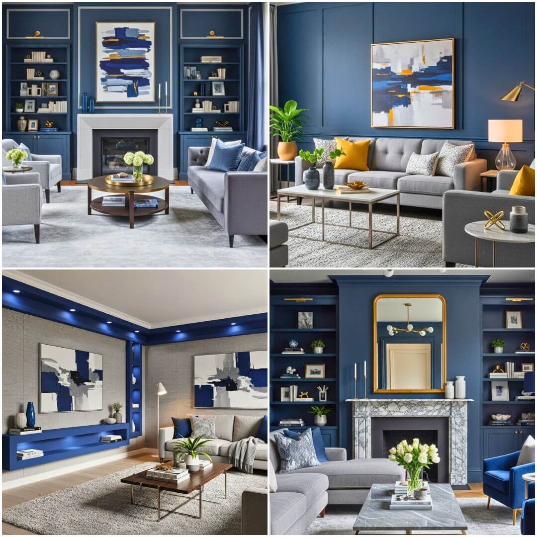 25 Navy Blue and Grey Living Room Ideas for Serene Contrast