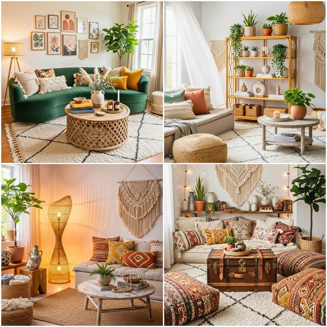 30 Boho Chic Living Room Furniture Ideas To Mix & Match